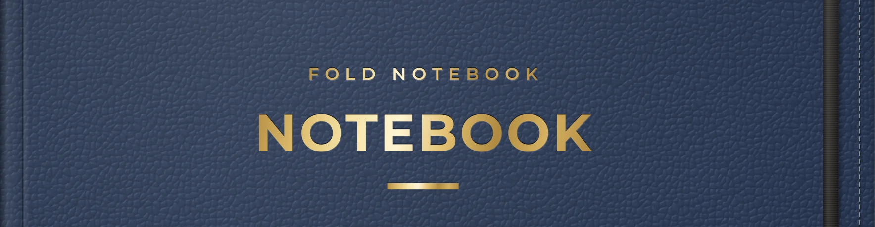 Navy leather cover with a gold foil title