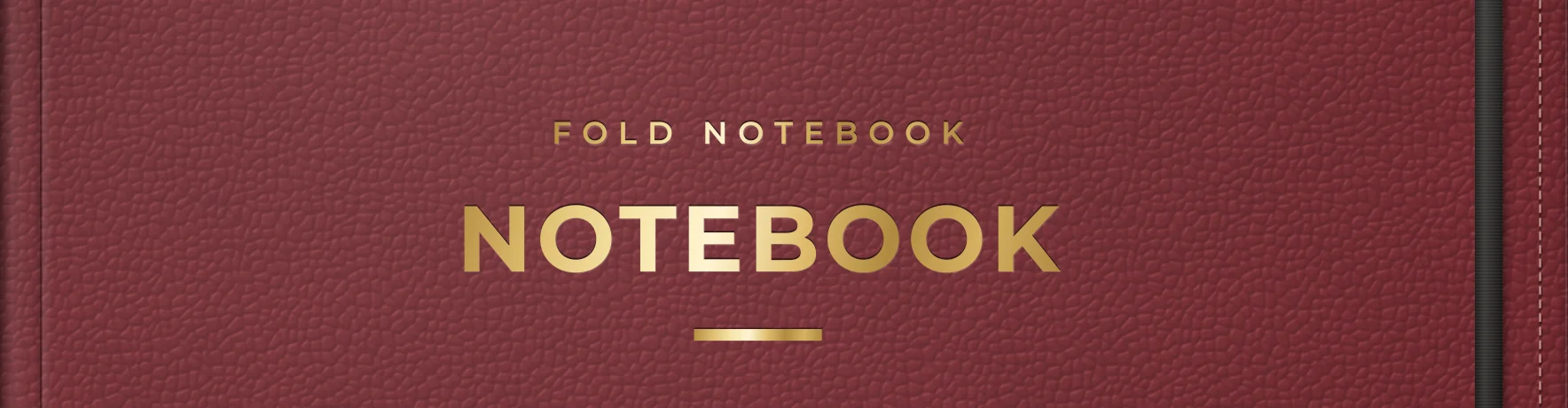 Oxblood leather cover with a gold foil title